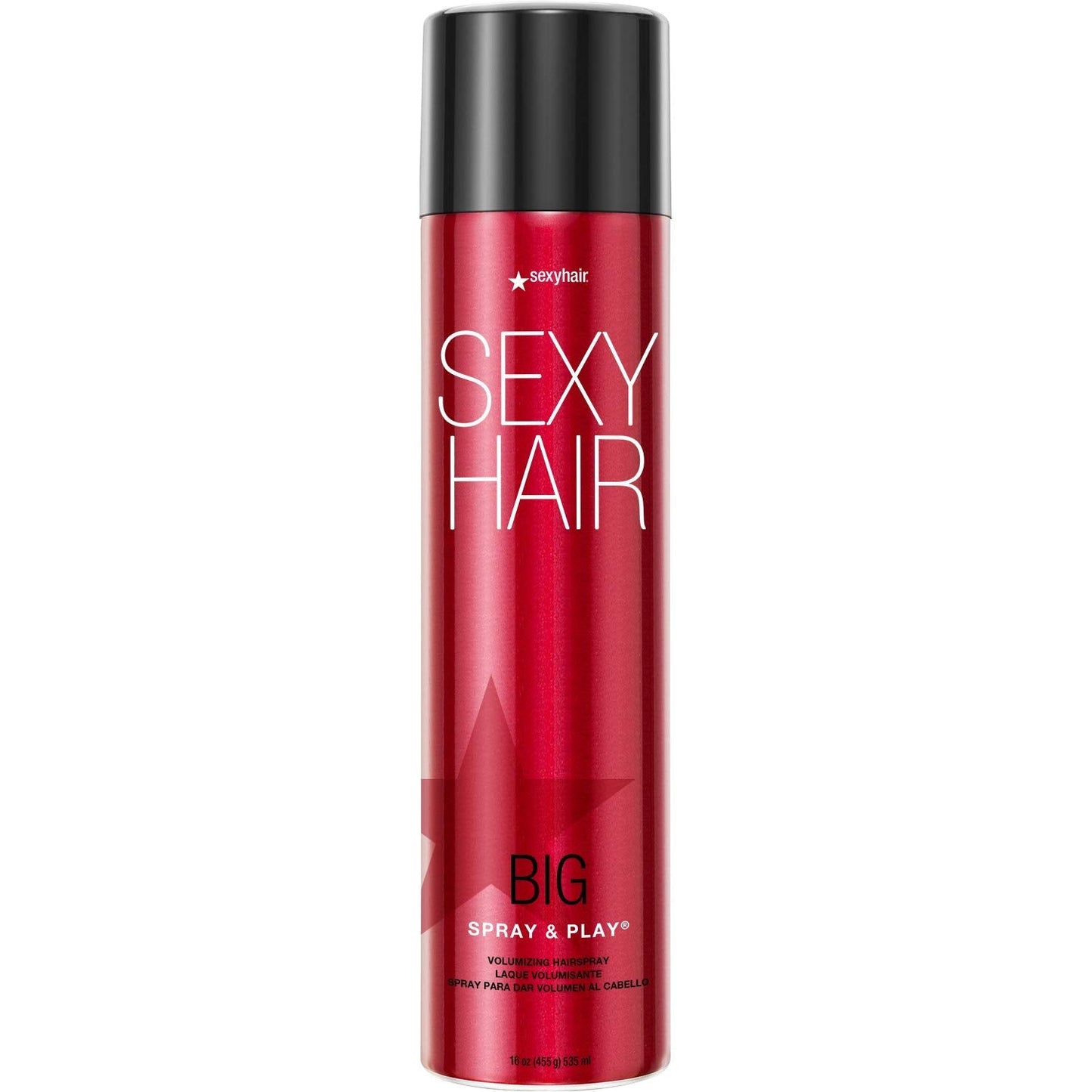 Sexyhair Big Spray & Play Volumizing Hairspray, 16 Oz | Hold And Shine | Up To 72 Hour Humidity Resistance | All Hair Types