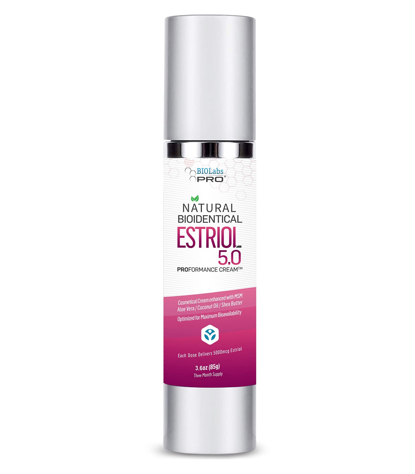 Ultraspa Skincare Biolabs Pro Natural Bioidentical Estriol Beauty Cosmetic Cream For Women, Three Month Supply (3.6 Oz)