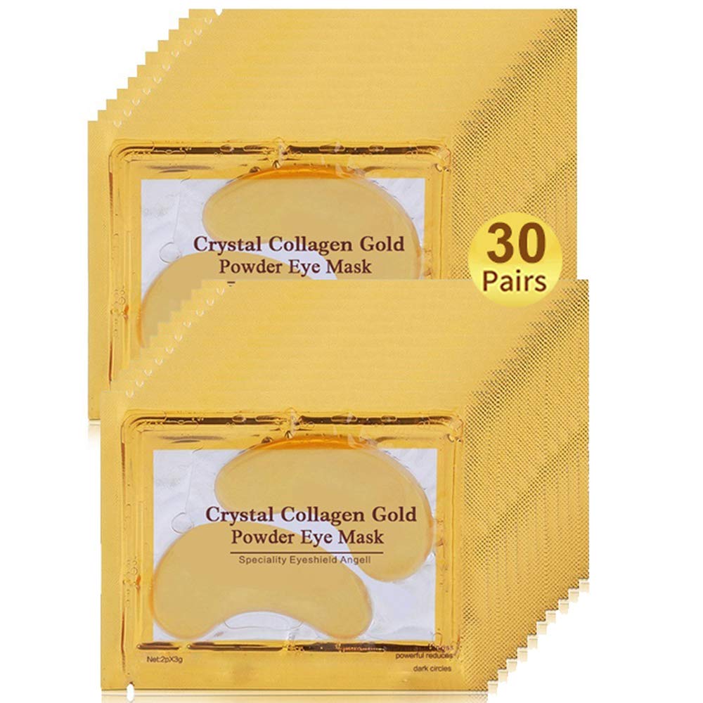 Under Eye Patches, 30 Pairs Gold Eye Mask, Eye Gel Pads With Collagen Treatment For Reducing Dark Circles, Lighten Wrinkles Anti