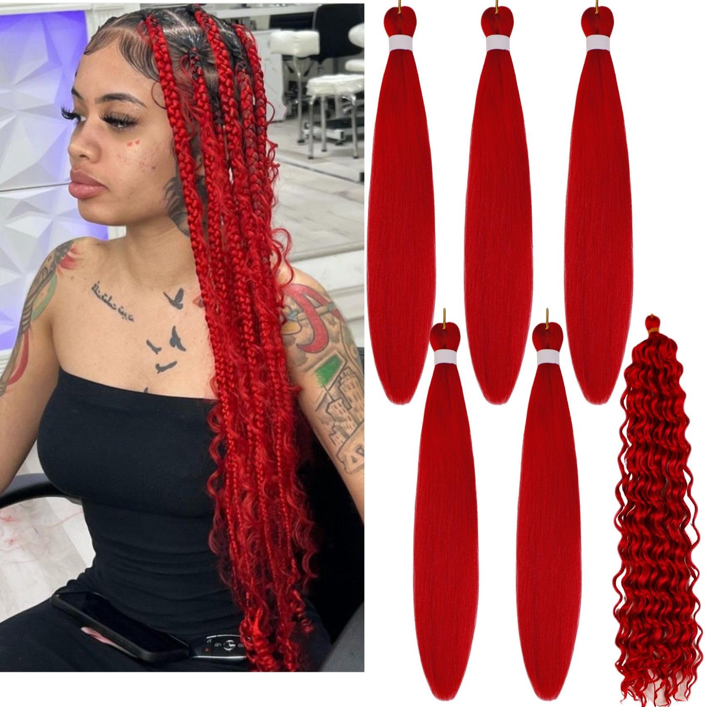 Leticia Red Braiding Hair For Boho Braids Curly Boho Braiding Hair Boho Hair For Braiding Braids
