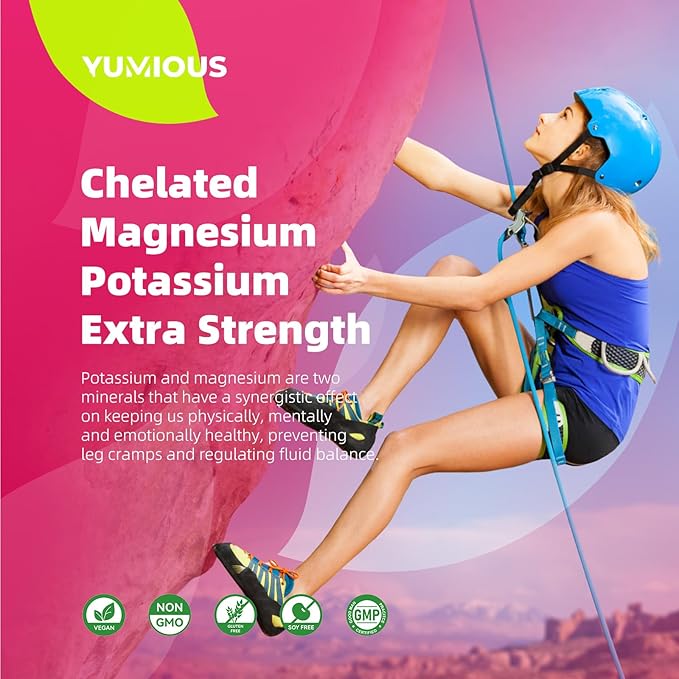 Magnesium Glycinate Gummies 1000mg - for Adults Magnesium Potassium Supplement with Vitamin D, B6, CoQ10 for Calm Mood & Sleep Support - 120 RaspberryGummies -2 Pack