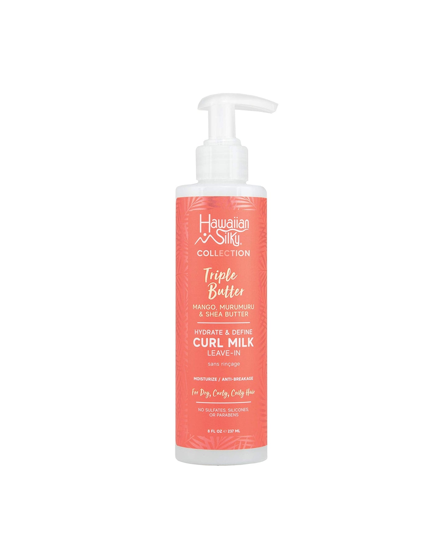 Hawaiian Silky Mango and Murumuru Butter Leave-In Curl Milk, 8 fl oz with Shea Butter for Moisture & Anti-Breakage | No Sulfate,