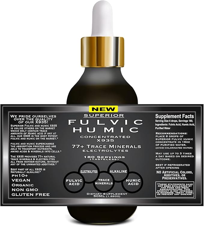 Fulvic Acid Humic Ionic Trace Mineral Drops with Electrolytes Plus Oregano Oil Drops Super Strength More Versatile Then Oil of Oregano Softgels and Capsules