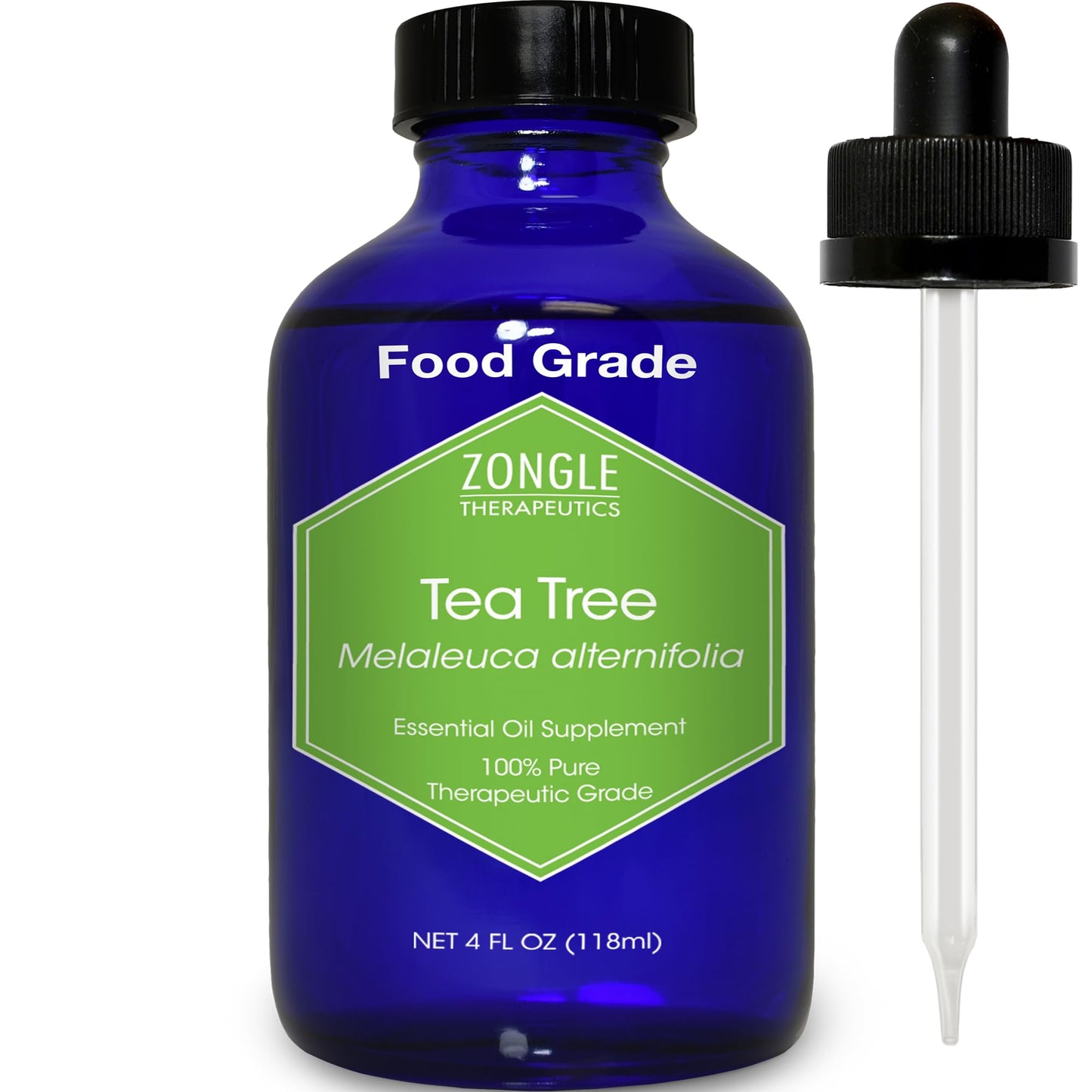 Pure Tea Tree Oil By Zongle - Melalueca, 100% Pure Natural, Therapeutic & Food Grade For Skin, Hair, Toenail Fungus, Face, Scalp