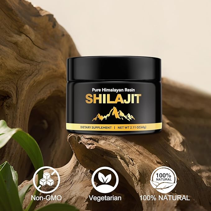 Pure Himalayan Shilajit for Men & Women, Fulvic Acid & 85+ Trace Minerals Supplement for Immune Boost & Energy Support, 800mg High Potency Gold Organic Shilajit Resin(60g)