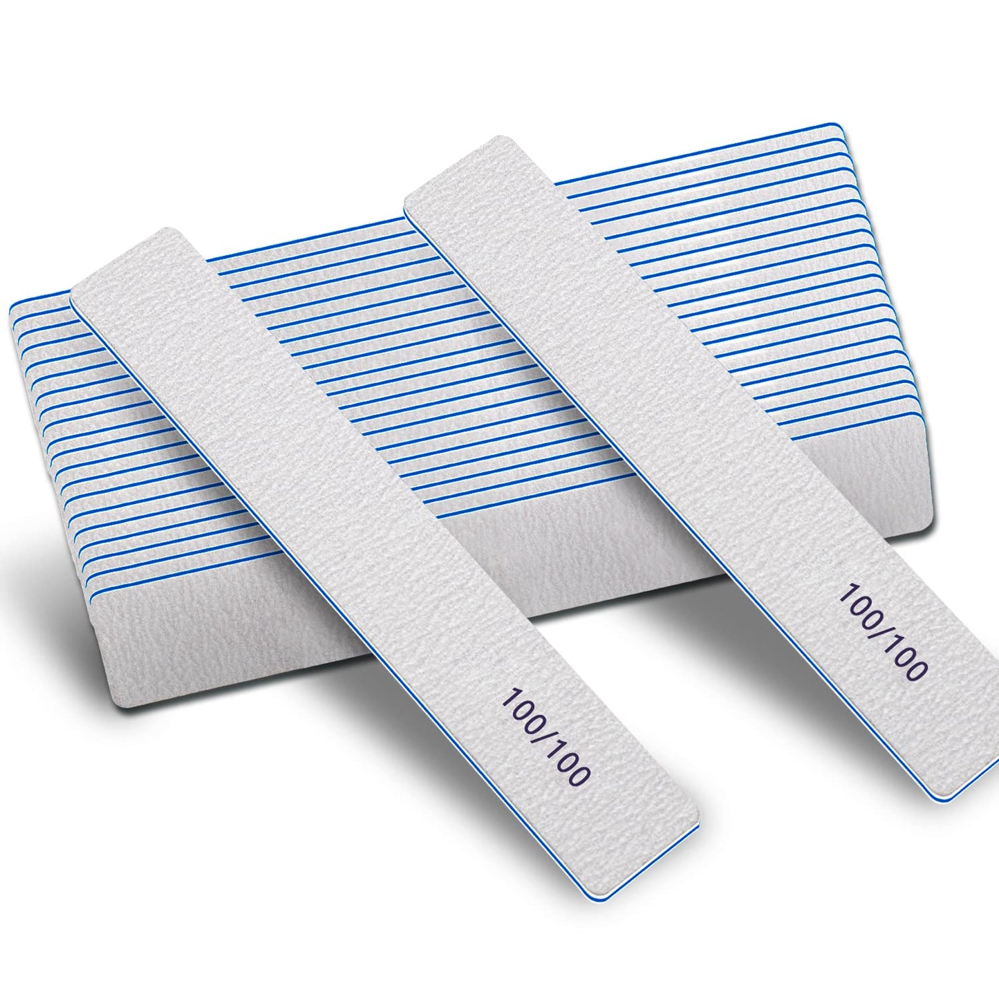Nail Files-Nail File For Acrylic Nails 100/100 Grit, 12 Pcs Nail Files Emery Boards For Acrylic Nails, Washable Thick Profession