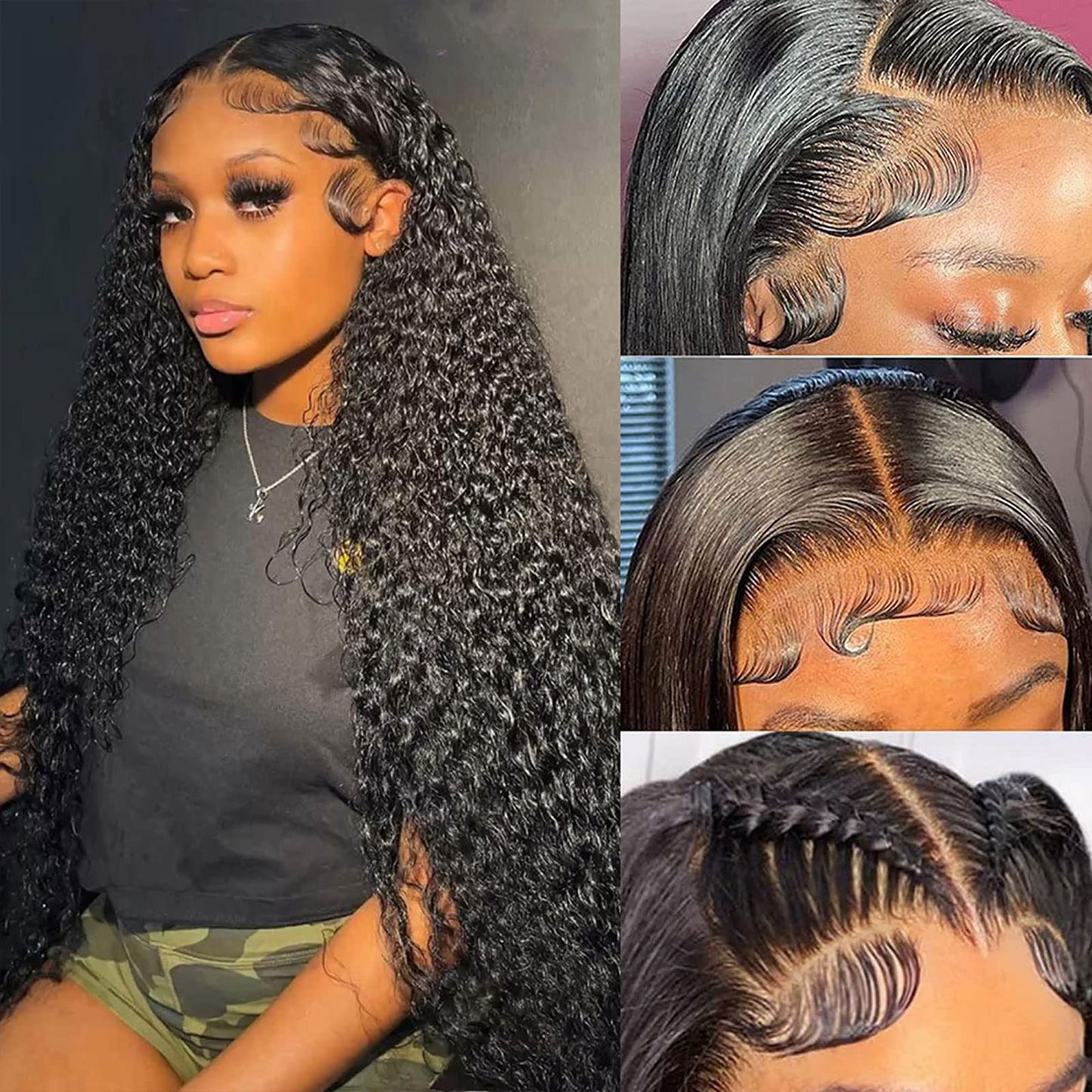 Daules 5X5 Hd Lace Closure Wigs Human Hair 5X5 Deep Wave Lace Closure Wig For Women 5X5 Deep Curly Transparent Lace Front Wigs 1