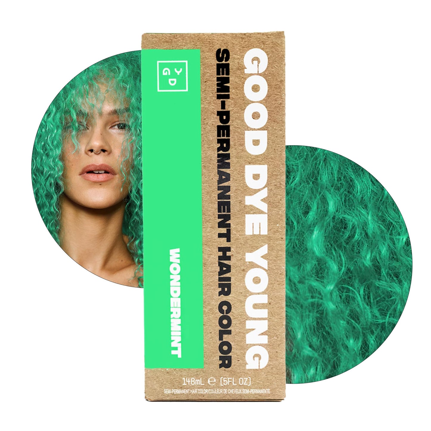 Good Dye Young Semi Permanent Green Hair Dye (Wondermint) - Uv Protective Temporary Hair Color Lasts 15-24+ Washes - Conditionin