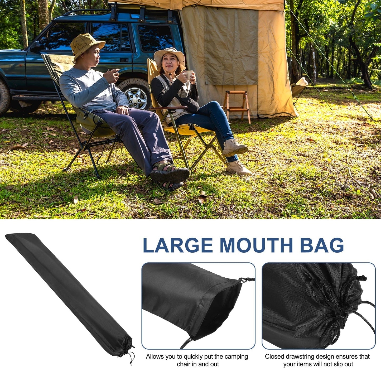 Camp Chair Replacement Bag 39" x 6" Nylon Carrying Bag Outdoors Folding Chair Cover Tripod Case Bag Black