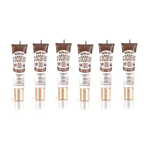 6-Packs Kiss Broadway Clear Lip Gloss (Coconut Oil)