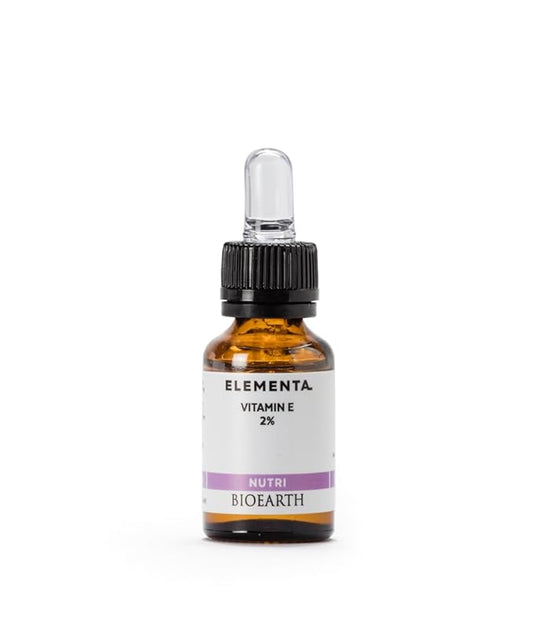 Bioearth Elementa, NUTRI Face Serum with 2% Vitamin E and an Active Base with Argan Oil, Nourishing and Elasticising Effect, Made in Italy, Vegan, AIAB Certification - 15ml Pack