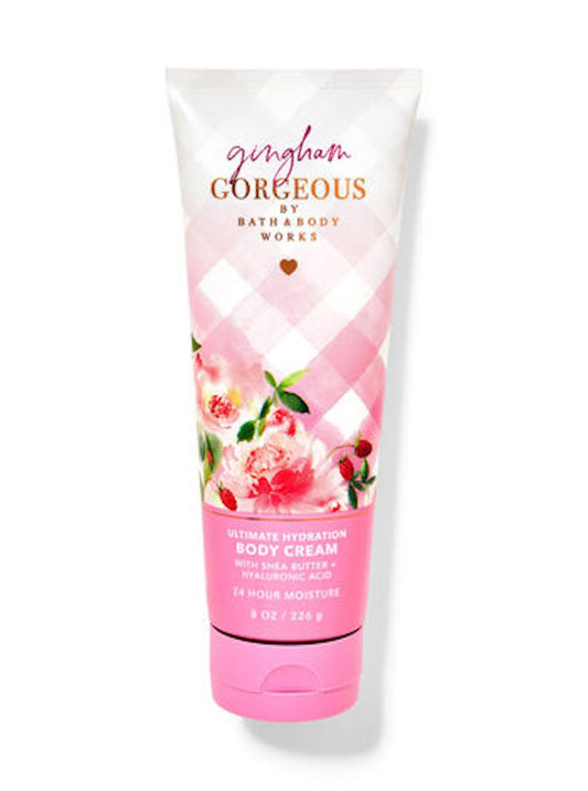Bath & Body Works Gingham Gorgeoous Ultimate Hydration Body Cream Gift Set For Women, 8 Fl Oz (Gingham Gorgeoous)