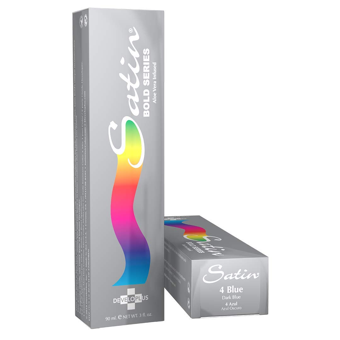 Satin | Dark Blue | Complete Hair Dye | Permanent and Semi-Permanent | Long Lasting | Vegan and Cruelty-Free
