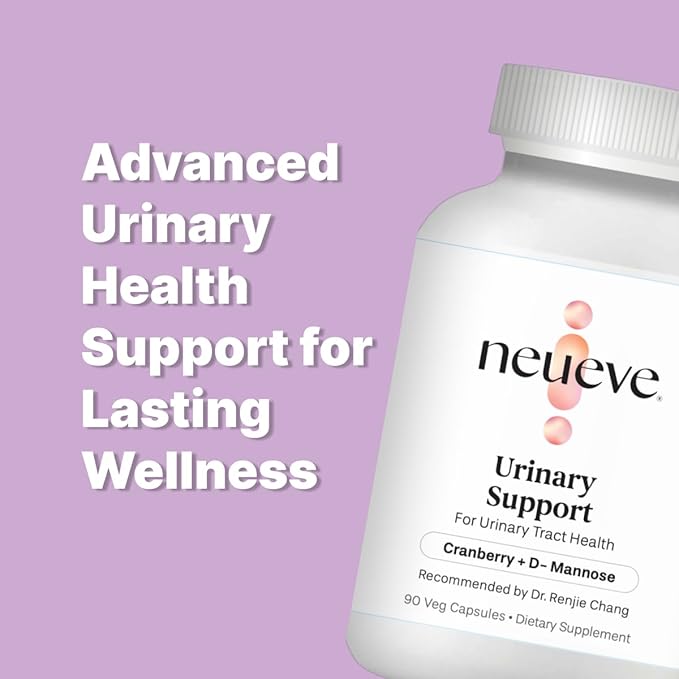 NeuEve Cranberry D-Mannose Urinary Support Supplement, Sugar-Free Cranberry Pills, Non-GMO, 90 Capsules