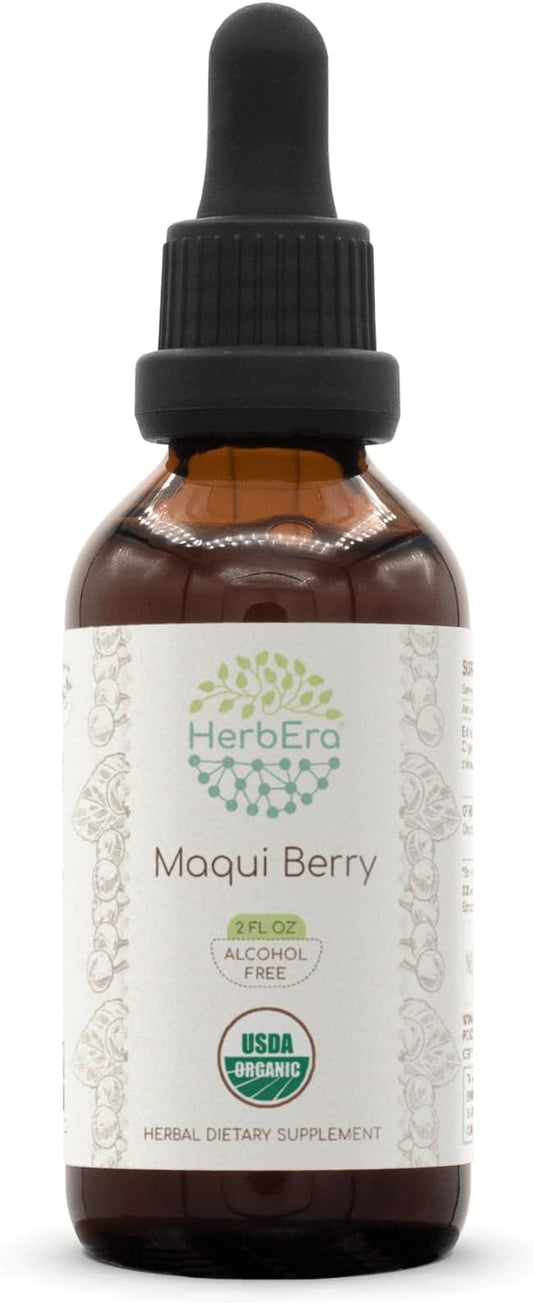 Maqui Berry B60 Alcohol-Free Herbal Extract Tincture, Super-Concentrated USDA Organic Maqui Berry (Aristotelia chilensis) 2 fl oz