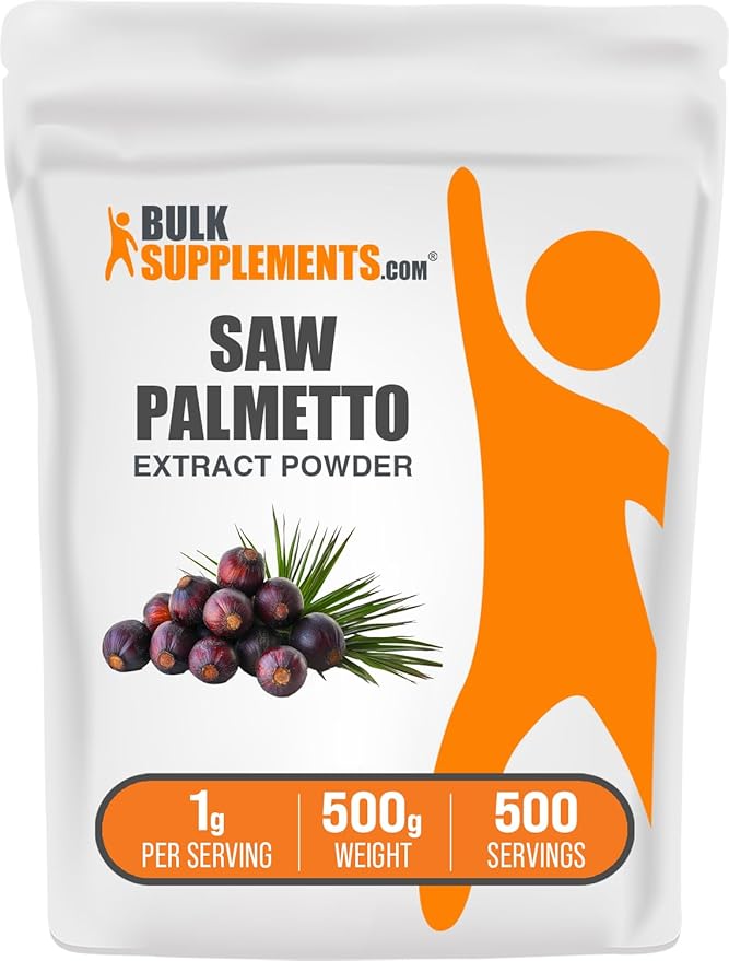 BulkSupplements.com Saw Palmetto Extract Powder - Serenoa Repens, Saw Palmetto Supplement, Saw Palmetto Powder - Vegan & Gluten Free, 1000mg per Serving, 500g (1.1 lbs) (Pack of 1)