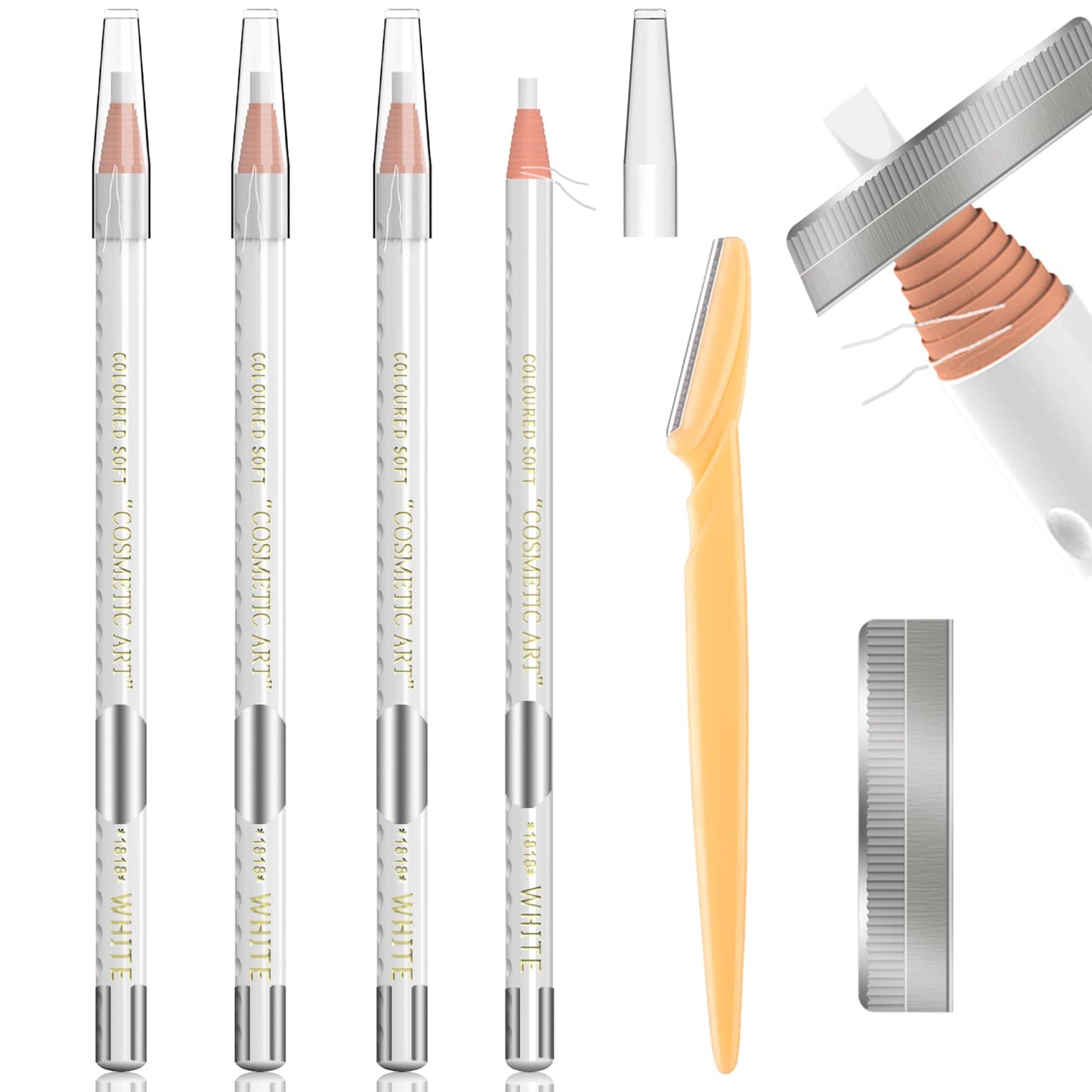 Tattoo Makeup And Microblading Supplies Kit-Permanent Eye Brow Liners For Marking In 5 Colors Waterproof Eyebrow Pencils Peel (W