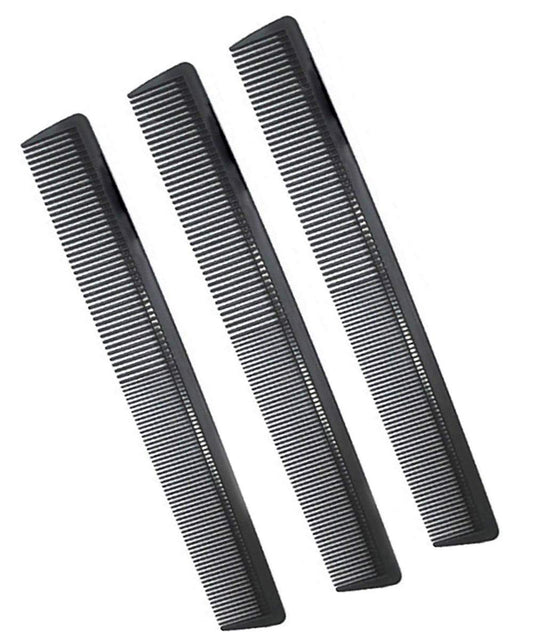 3 Pack Carbon Fiber Cutting Comb - Professional 8.15 ' Styling Comb For All Hair Types, Fine And Wide Tooth