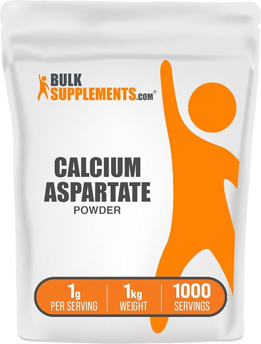 BulkSupplements.com Calcium Aspartate Powder - Calcium Supplement Powder, Essential Nutrient - Gluten Free, 1g per Serving, 1kg (2.2 lbs) (Pack of 1)