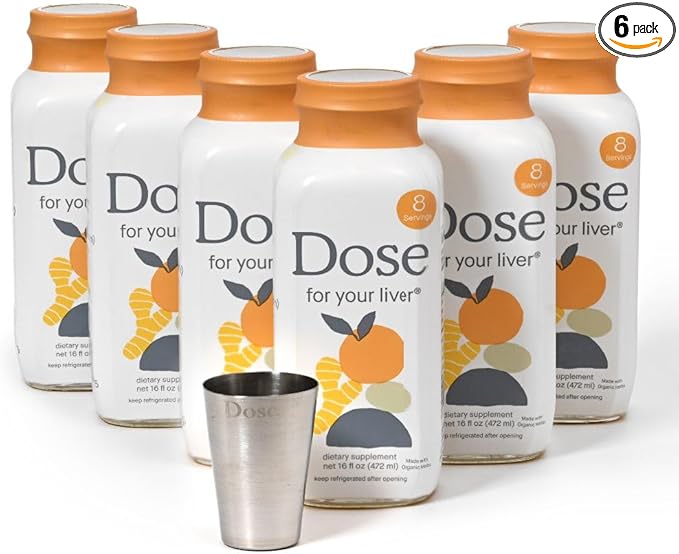 for Your Liver Cleanse Detox & Repair, Organic Milk Thistle Supplement with Turmeric, Dandelion, Ginger, and Orange, Promotes Optimal Liver Function,16oz Bottle, 6 Pack (6 Week Supply)