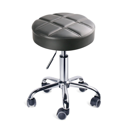 Leopard Round Rolling Stools, Adjustable Work Medical Stool With Wheels (Grey)