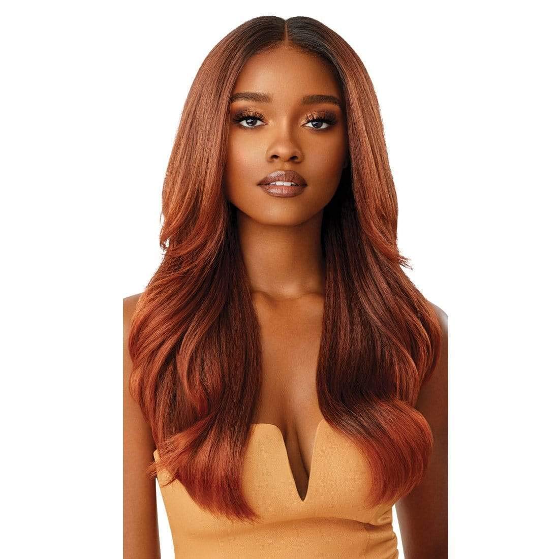 Outre Synthetic Melting Hairline Lace Front Wig- Kamiyah (1B Off Black)