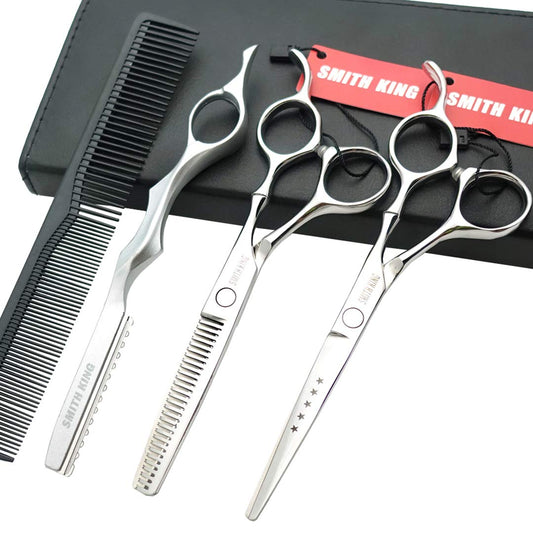 6.0 Inches Professional Hair Cutting Thinning Scissors Set With Razor (Gray)