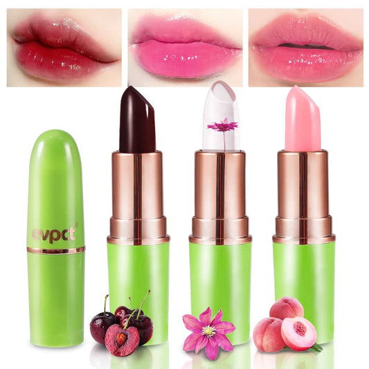 Bingbrush Aloe Vera Color Changing Lipstick,Moisturizer Long Lasting Lip Care Magic Lip Gloss,Makeup Lipstick Set (3 Pcs Red Che