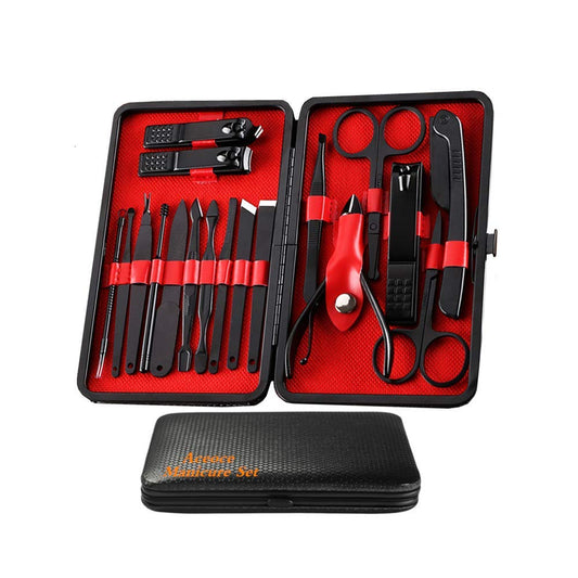 Manicure Set Men, Manicure Set Professional 18 Pcs Mens Grooming Kits Aceoce Stainless Steel Nail Care Tools With Luxurious Trav