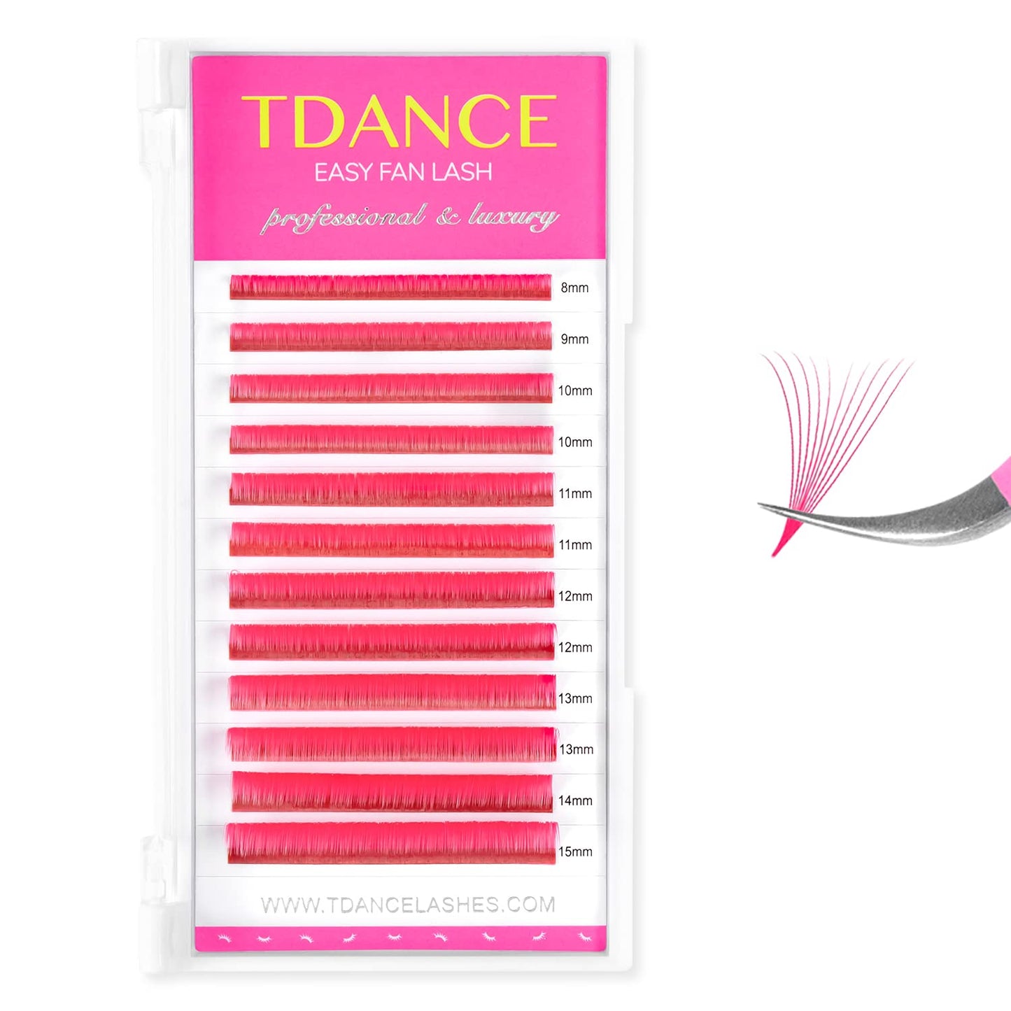 Tdance Colorful Easy Fan Volume Lashes Eyelash Extension Supplies Rapid Blooming Volume Eyelash Extensions Thickness 0.07 D Curl
