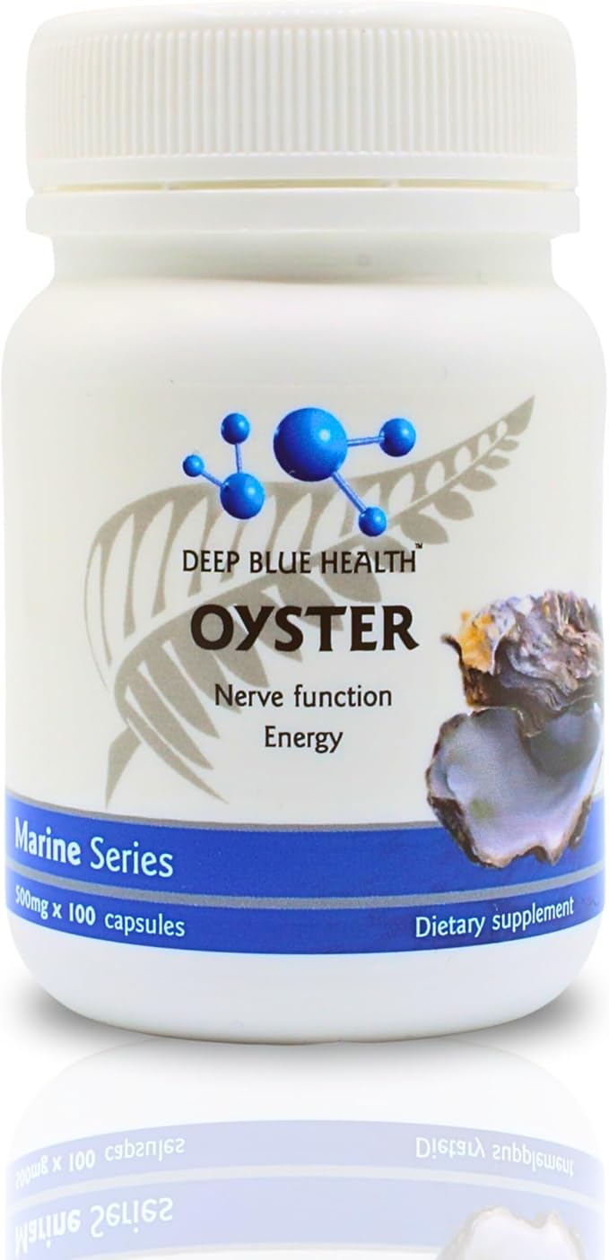 New Zealand Oyster Extract Powder - 500mg x 100 Capsules - Zinc Supplement Pills for Men and Women - Supports Immune Health, Energy and Nerve Function w/ Green Lipped Mussel