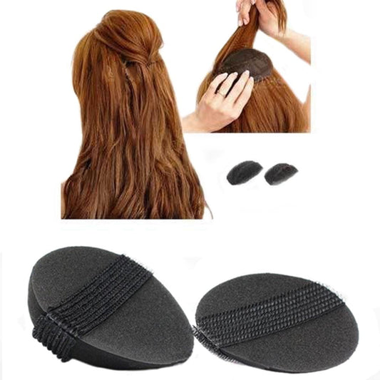 4Pcs/2Pair Sponge Bump It Up Volume Hair Base Styling Insert Tool Hair Accessories, Black