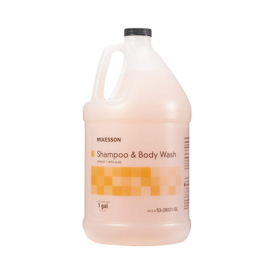 Mckesson Body Wash And Shampoo With Aloe, 1 Gallon, Apricot