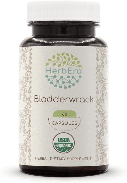 Bladderwrack USDA Organic 60 Capsules | Natural Herbal Supplement | Certified Organic Vegetarian Capsules and Organic Bladderwrack (Fucus vesiculosus) Dried Plant (60 Capsules)