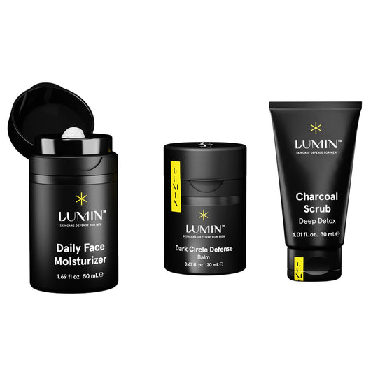 Lumin Skin Care Set Routine For Men - Boss Trio - Men'S Facial Care Kit, Men'S Skincare Routine Banish Dark Circles, Puffiness,