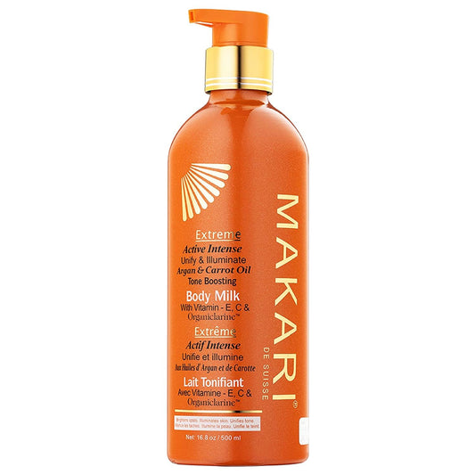 Makari Extreme Active Intense Carrot & Argan Oil Body Milk (16.8 Oz) | Unify & Illuminate | Tone-Boosting Body Lotion With Vitam