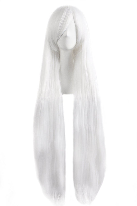 Mapofbeauty 40'' 100Cm White Long Straight Cosplay Costume Wig Fashion Party Wig