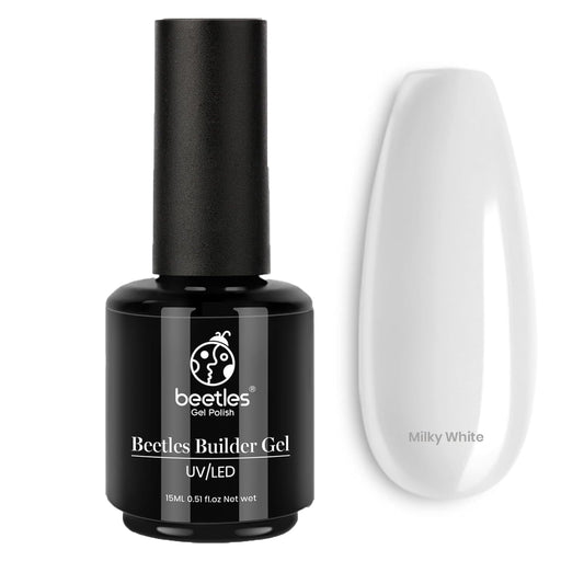 Builder Gel For Nails White, Milky White Building Nail Gel For Nails Translucent Color Jelly Builder Strengthener Cover Gel 15Ml