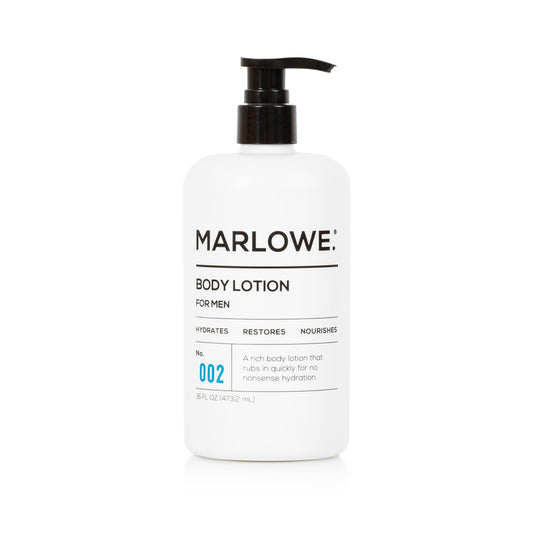 Marlowe. No. 002 Moisturizing Body Lotion 16 Oz, Daily Dry Skin Lotion For Men, Made With Hydrating Natural Aloe Vera, Vegan, Oi