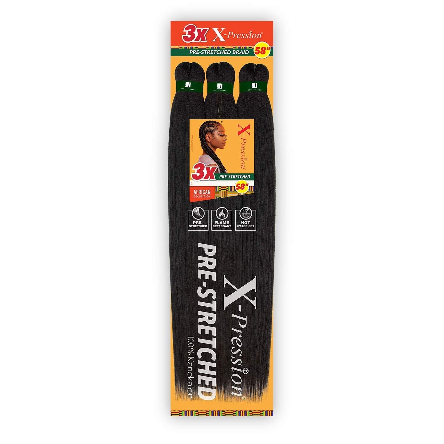 Sensationnel Braids Xpression 3X Pre-Stretched Braid 58'' (3-Pack, 27)