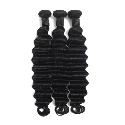Amella Loose Deep Wave Bundles Human Hair 3 Bundles 14 16 18Inch 100% Unprocessed Brazilian Virgin Human Hair Bundles Deep Wave