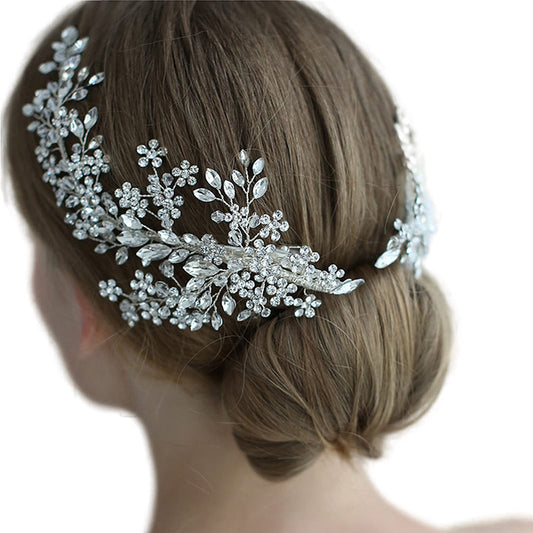 Ulapan 2 Pack Bride Wedding Headband, Rhinestone Bridal Bridesmaid Hair Clips Accessories, Party Hair Accessories Headpieces For
