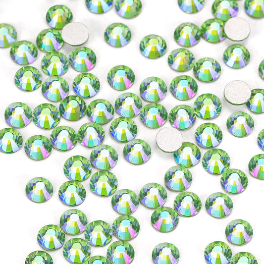 288Pcs Light-Green Ab Crystal Rhinestones,Glass Flatback Rhinestones Gemstones For Nail Face Makeup Art Crafts Clothes Decoratio