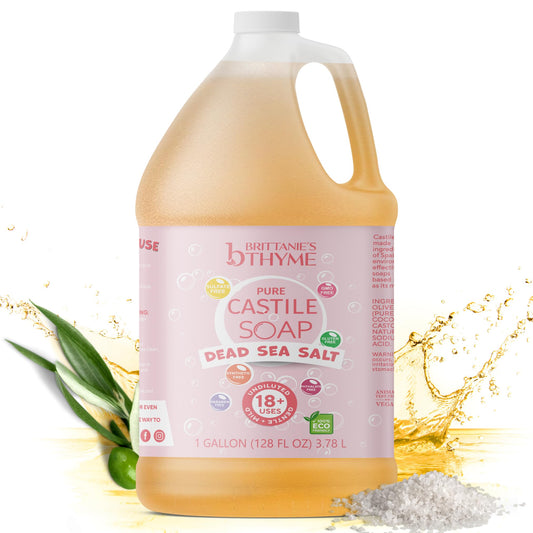 Brittanie'S Thyme Pure Castile Liquid Soap Refill, 1 Gallon | For Hair & Body, Gentle And Pure, Made With Natural Luxurious Oils
