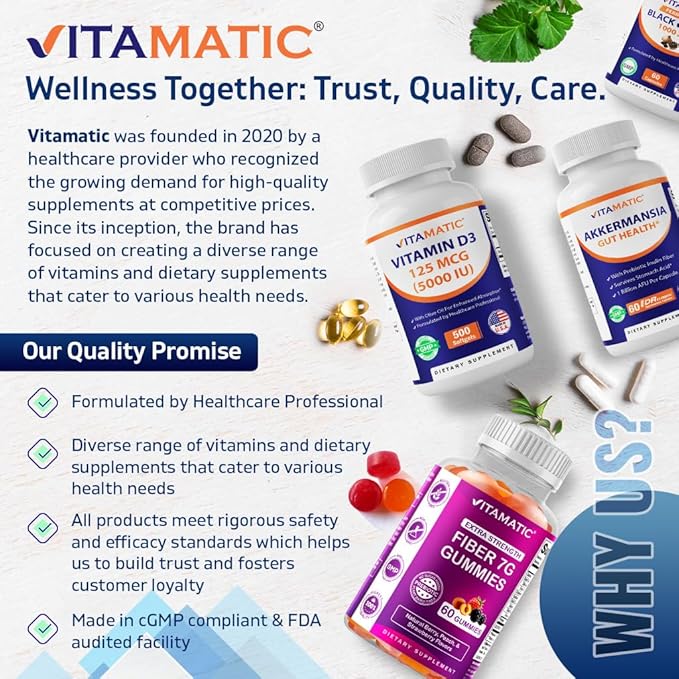 Vitamatic Turmeric Curcumin Supplement 3000 mg Equivalent Per Serving, Made with 95% Curcuminoids, Black Pepper, Ginger, Moringa, 120 Vegetable Capsules, Non-GMO, Gluten Free (120 Capsules)