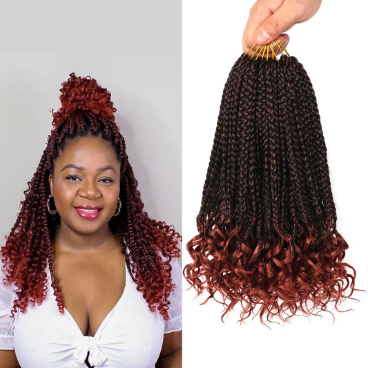7 Packs 10 Inch Boho Goddess Box Braids Crochet Hair For Black Women (T350#, 10 Inch (Pack Of 7))