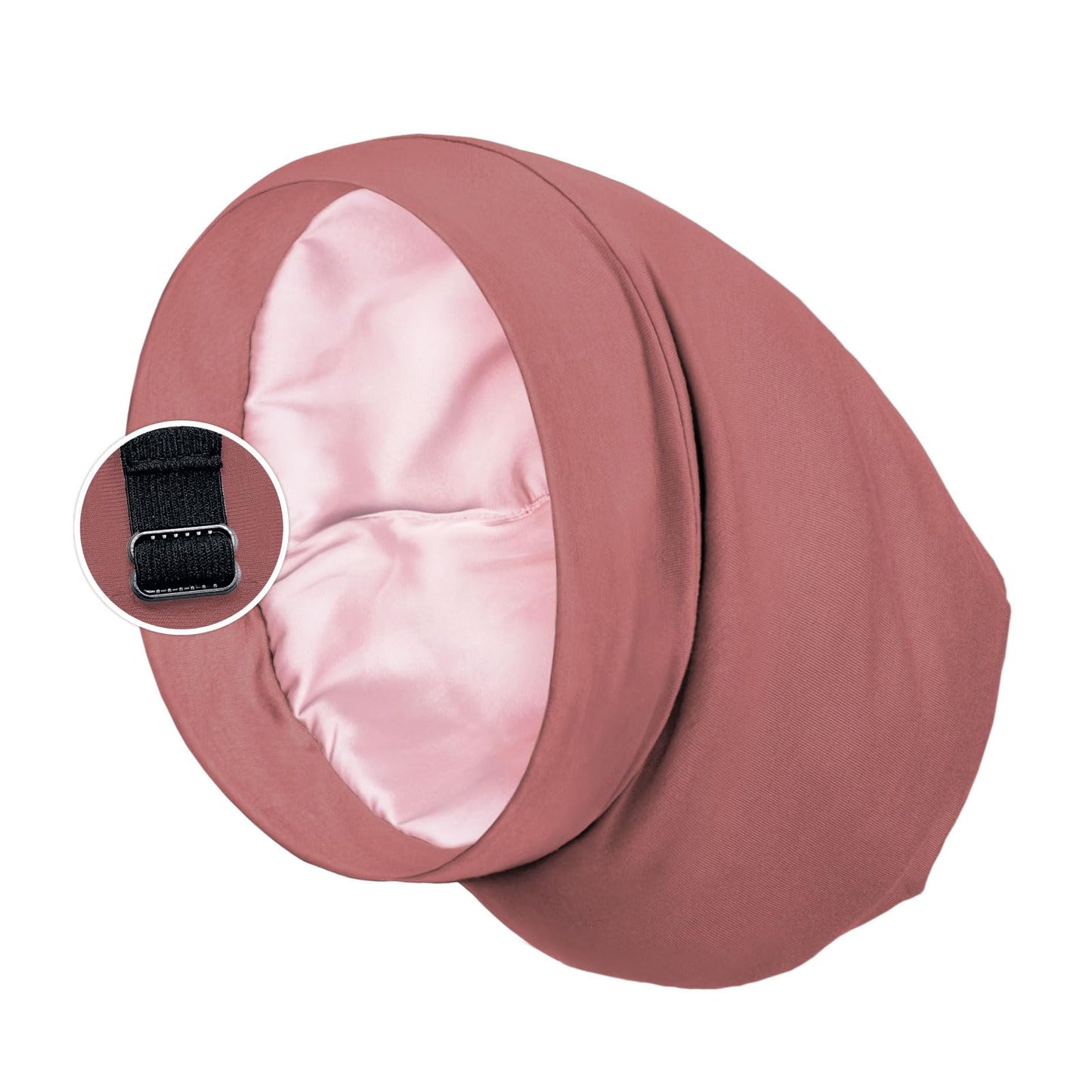Satin Lined Sleep Cap Bonnet For Curly Hair And Braids, Stay On All Night Hair Wrap With Adjustable Strap For Women And Men, Gre