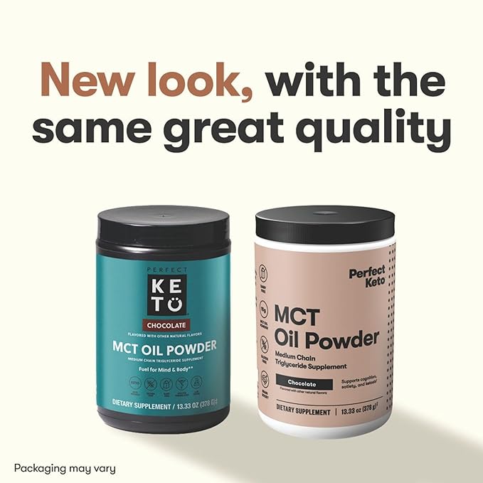 Perfect Keto 7g MCT Oil Powder, Medium Chain Triglycerides Supplement, Non Dairy Coffee Creamer for Keto Diet, Ketogenic MCT Oil Mix for Coffee, Smoothie, Protein Shakes, Chocolate, 30 Servings