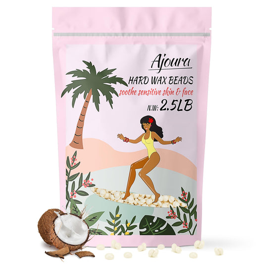 Ajoura 2.5 Lb Wax Beads For Hair Removal - Premium Hard Wax For Coarse Hair, Ideal For Brazilian Bikini, Legs, Face, Underarms,