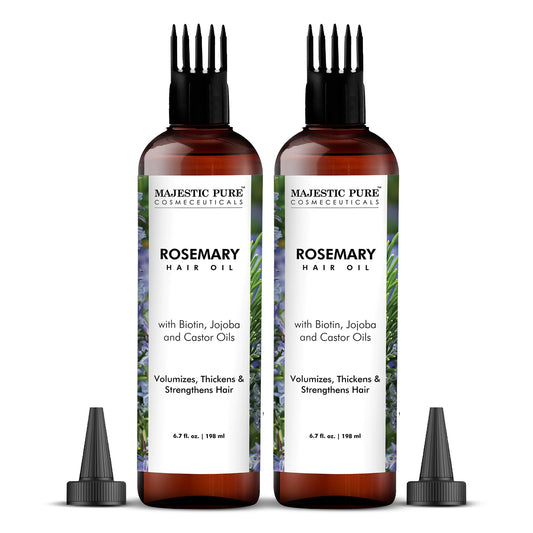 Majestic Pure 100% Pure Rosemary Oil For Hair Growth | Infused With Biotin | Hair Strengthening Treatment | Nourishing & Volumiz